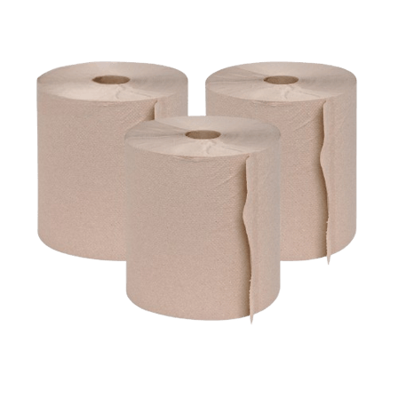 Natural Kraft Hardwound Paper Towel Roll 8" x 8" x 800' - (6-Roll/Case)
