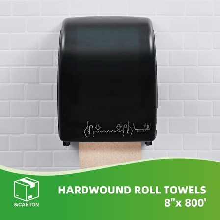 Natural Kraft Hardwound Paper Towel Roll 8" x 8" x 800' - (6-Roll/Case)