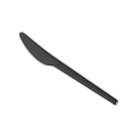 6 1/2" Black Heavy Weight CPLA Plastic Knife