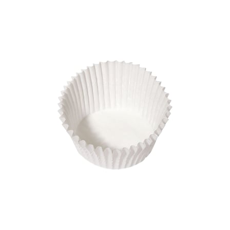 Hoffmaster 4 x 1 White Paper Fluted Baking Cup, 2 inches Bottom diameter.jpg