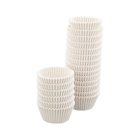 Pack of Hoffmaster 4 x 1 White Paper Fluted Baking Cups, 2 inches Bottom diameter.jpg