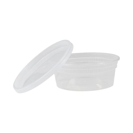Kari-Out Tripak 8 oz. Clear PP Plastic Deli Container With Lid, Microwave-Safe, Combo Pack.jpg