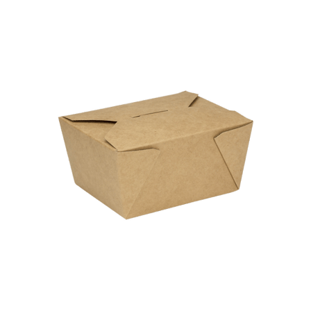 Kraft PLA Lined Compostable #1 Take-Out Container 4.6" x 3.5" x 2.5"- (200/Case) - Thumbnail 1