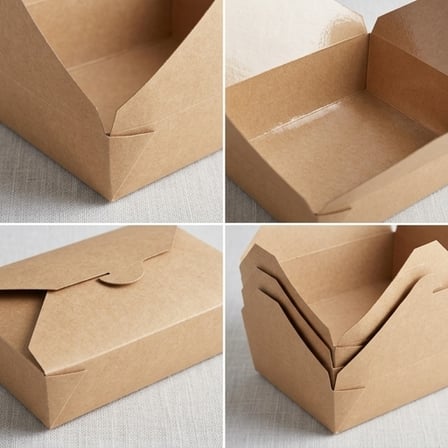Kraft PLA Lined Compostable #2 Take-Out Container 7.75" x 5.5" x 2" - (200/Case) product image
