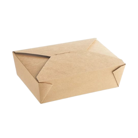 Kraft PLA Lined Compostable #3 Take-Out Container 7.75" x 5.5" x 2.5" - (200/Case) - Thumbnail 1