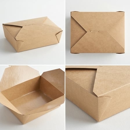 Kraft PLA Lined Compostable #3 Take-Out Container 7.75" x 5.5" x 2.5" - (200/Case) product image