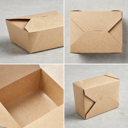 Kraft PLA Lined Compostable #8 Take-Out Container 6" x 4.625" x 2.5" - (200/Case) product image