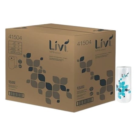 Case of Livi VPG Select White Kitchen Roll Towel, 2-Ply, 11 by 9 Inches.jpg