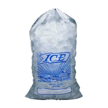 LK Packaging 8 lb. printed LDPE plastic ice bag with drawstring.jpg