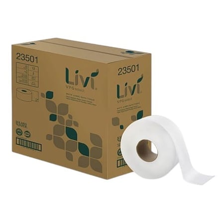 Case of LoCor White Jumo Toilet Paper Roll, 2-Ply, 3 Inches by 1200 feet.jpg