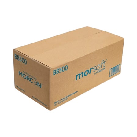 Case of Morcon Morsoft  9 by 9 Inches White Beverage Napkins, 1-Ply.jpg