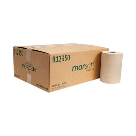 Case of Morcon Morsoft Brown Hardwound Roll Paper Towel, 1-Ply, 8 Inches by 350 feet.jpg