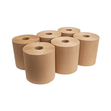 6 Pieces of Morcon Morsoft Brown Hardwound Roll Paper Towel, 1-Ply, 8 Inches by 800 feet.jpg