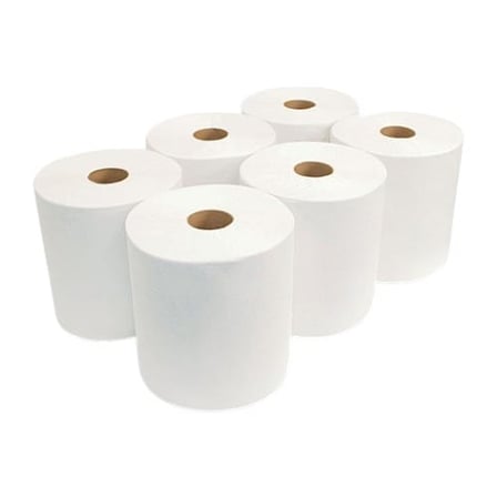 6 Pieces of Morcon Morsoft White Hardwound Roll Paper Towel, 1-Ply, 8 Inches by 800 feet.jpg