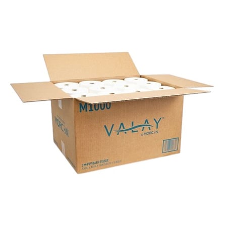 Case of Morcon Valay White Small Core Toilet Paper Roll, 2-Ply, 3 by 4 Inches, 1000 Sheets a Roll.jpg