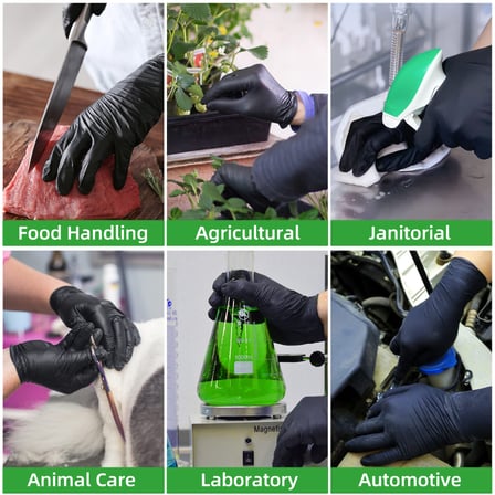 Black Disposable Powder-Free Nitrile Gloves 4 Mil (Small) - 1000/Case