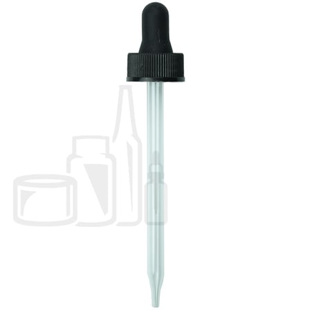 NON CRC (Child Resistant Closure) Dropper - Black - 108mm 22-400(1200/case)