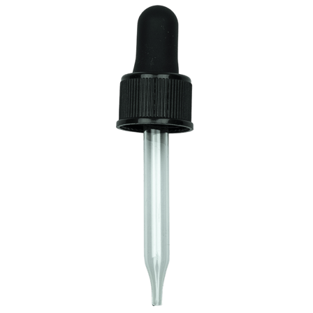 NON CRC (Child Resistant Closure) Dropper - Black - 66mm 18-400(1400/case)