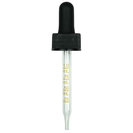 NON CRC Dropper - Black w/Measurement Markings on PP PLASTIC Pipette - 76mm 20-400(1400/case)
