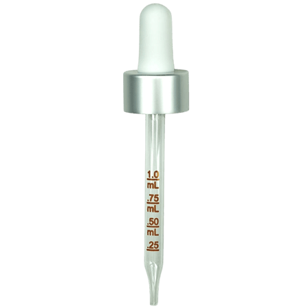 NON CRC Dropper - Matte Silver Skirt/Shiny White Bulb w/markings - 91mm 20-400(1496/case)