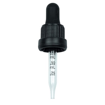 NON CRC + T/E Dropper - Black w/Markings on Pipette - 65mm 18-415(1800/pcs)