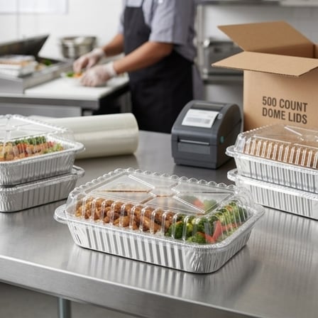 Oblong Clear Plastic Dome Lid for 1.5 lb. Deep Foil Take-Out Container - (500/Case) product image