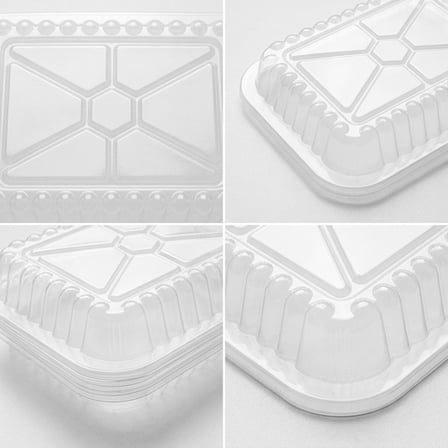 Oblong Clear Plastic Dome Lid for 1.5 lb. Deep Foil Take-Out Container - (500/Case) product image