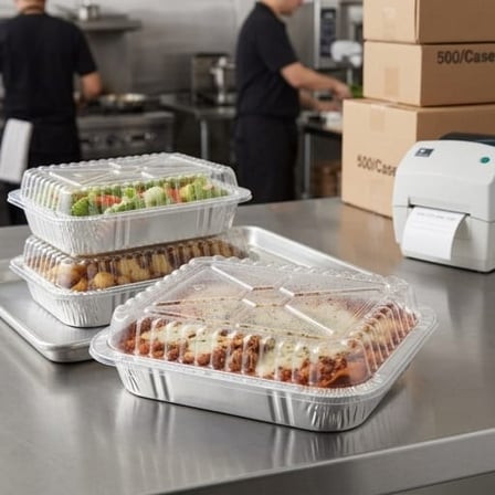 Oblong Clear Plastic Dome Lid for 1 lb. Foil Take-Out Container - (500/Case) product image