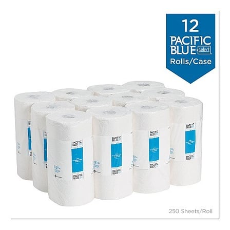 Case of Pacific Blue Select White Kitchen Paper Towel Roll, 2-Ply, 11 × 8 Inches, 250 Sheets.jpg