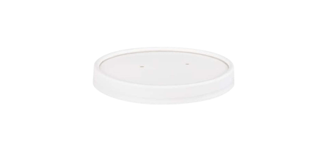 White 26 oz & 32 oz Paper Food Cup Vented Lids - (500/Case)