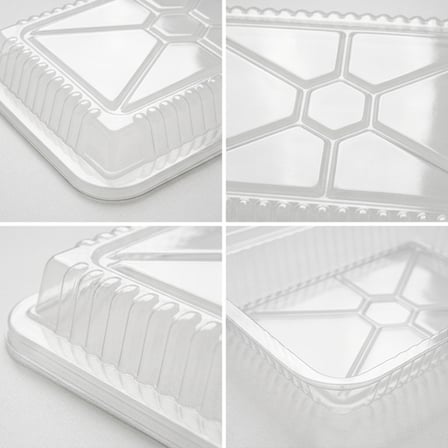 Oblong Clear Plastic Dome Lid for 2.25 lb Foil Take-Out Container - (500/Case) product image