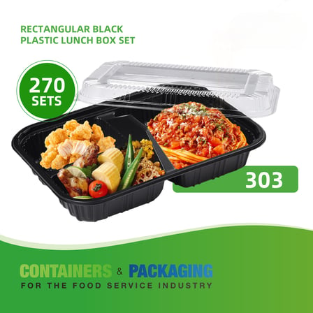 Rectangular Black 3-Compartment Plastic Bento Box Set with food inside..jpg