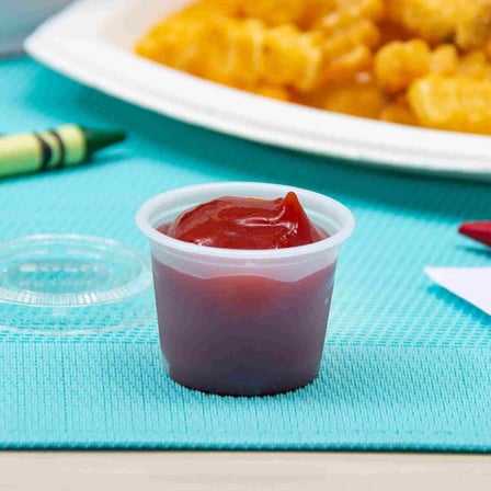 Solo Translucent PS Plastic Portion Cup with sauce, 1 ounces.jpg