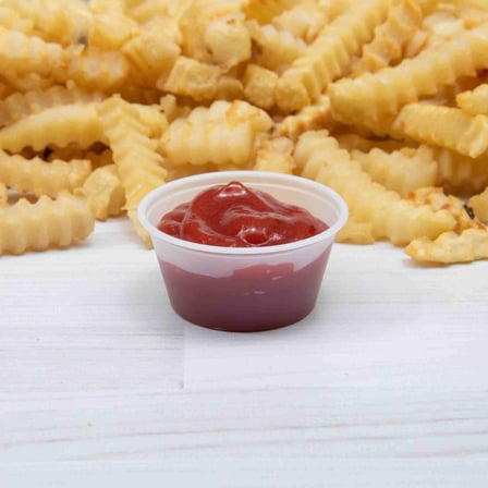 Solo Translucent PS Plastic Portion Cup with sauce & fries, 2 ounces.jpg