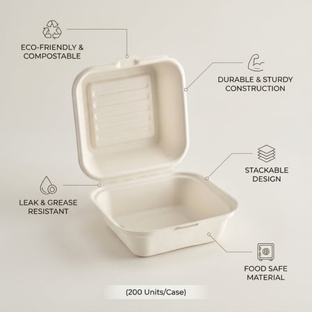6X6X3 Light Brown Sugarcane Bagasse Clamshell Take-Out Container..png