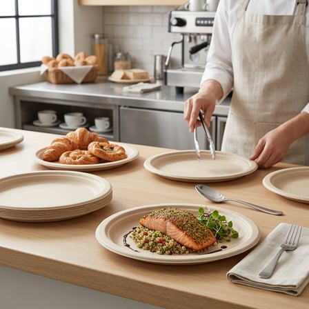 10 inches Light Brown Sugarcane Bagasse Round Plates.png