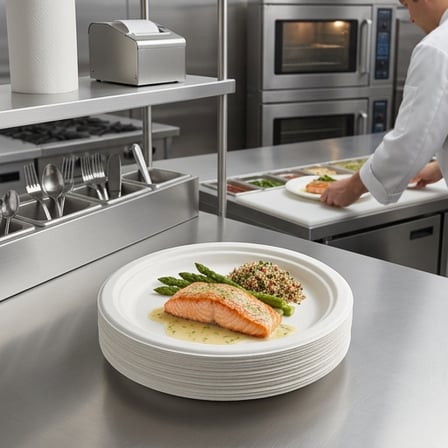10 inches White Sugarcane Bagasse Round Plates.png