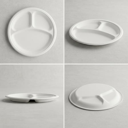 10 inches  White Sugarcane Bagasse Round Plate with 3-Compartment..png