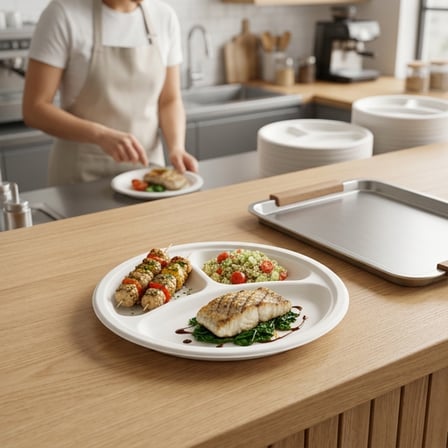 10 inches White Sugarcane Bagasse Round Plate with 3-Compartment.png