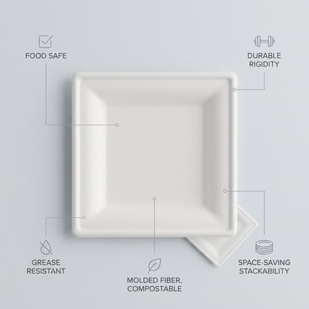 10 x 10 White Sugarcane Bagasse Square Plate.png