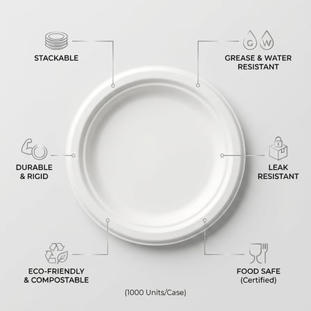 6 White Sugarcane Bagasse Round Plates.png