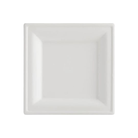6 x 6 White Sugarcane Bagasse Square Plates.png