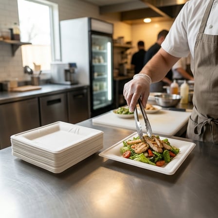 6 x 6 White Sugarcane Bagasse Square Plates.png