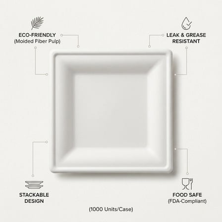 6 x 6. White Sugarcane Bagasse Square Plates..png