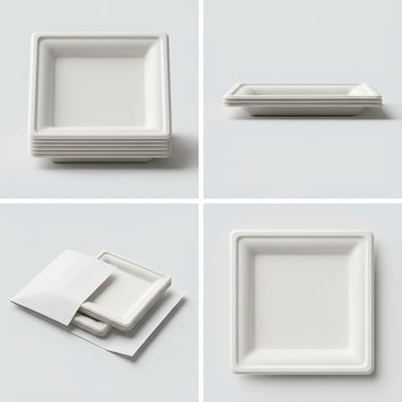 6 x 6 White Sugarcane Bagasse Square Plates..png