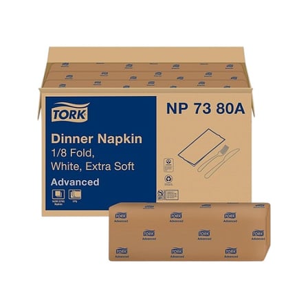 Case of Tork Advanced White Dinner Napkins, 3 Ply, 17 by 16 Inches.jpg
