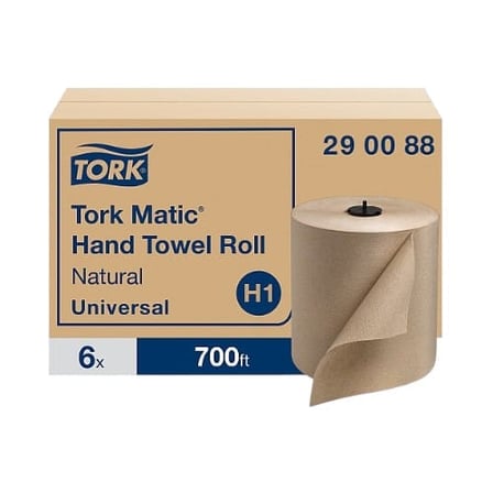 Case of Tork Matic Natural Kraft Paper Towel Rolls H1, Universal, 1-Ply, 700 Feet.jpg