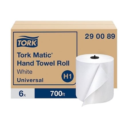 Case of Tork Matic Natural White Paper Towel Rolls H1, Universal, 1-Ply, 700 Feet.jpg