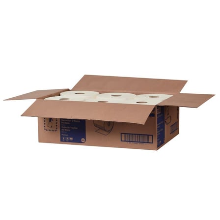 Open Case of Tork Premium 8 Inches White Hardwound Paper Hand Towel Roll, 1-Ply, 600 feet.jpg