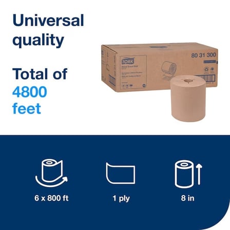Specifications of Tork Universal 8 Inches Natural Hardwound Paper Hand Towel Roll, 1-Ply, 800 feet.jpg